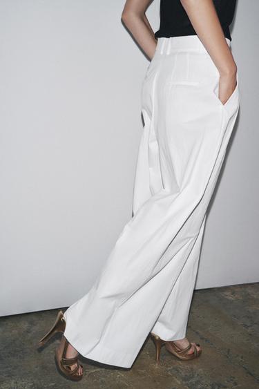 PANTALON À PINCES EFFET TECHNIQUE ZW COLLECTION - Blanc cassé de Zara - Image 2