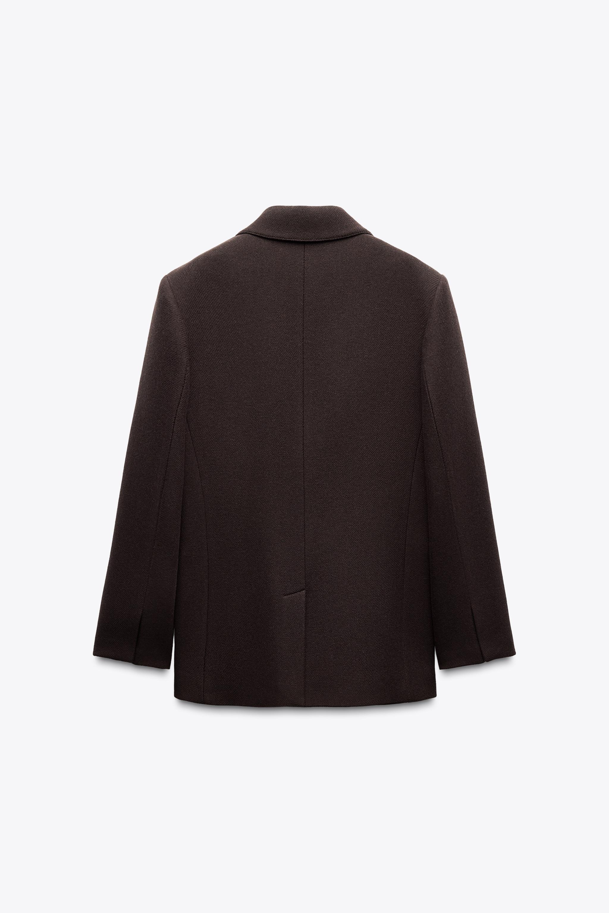 ZARA オーバーサイズ ウールブレザー ZW COLLECTION 2311/762 オーバーサイズ ウールブレザー ZW COLLECTION - チョコレート