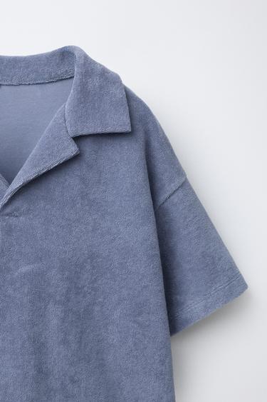 ENSEMBLE DE JOGGING POLO ET BERMUDA EFFET ÉPONGE - Bleu moyen de Zara - Image 2