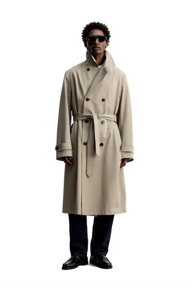 MANTECO WATER-REPELLENT LONG TRENCH COAT - Taupe grey by Zara - Image 0