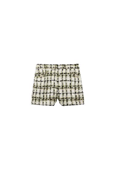 CHECK TEXTURED BERMUDA SHORTS