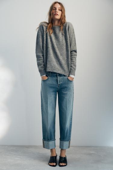ZW COLLECTION LOW-RISE STRAIGHT JEANS - Indigo by Zara