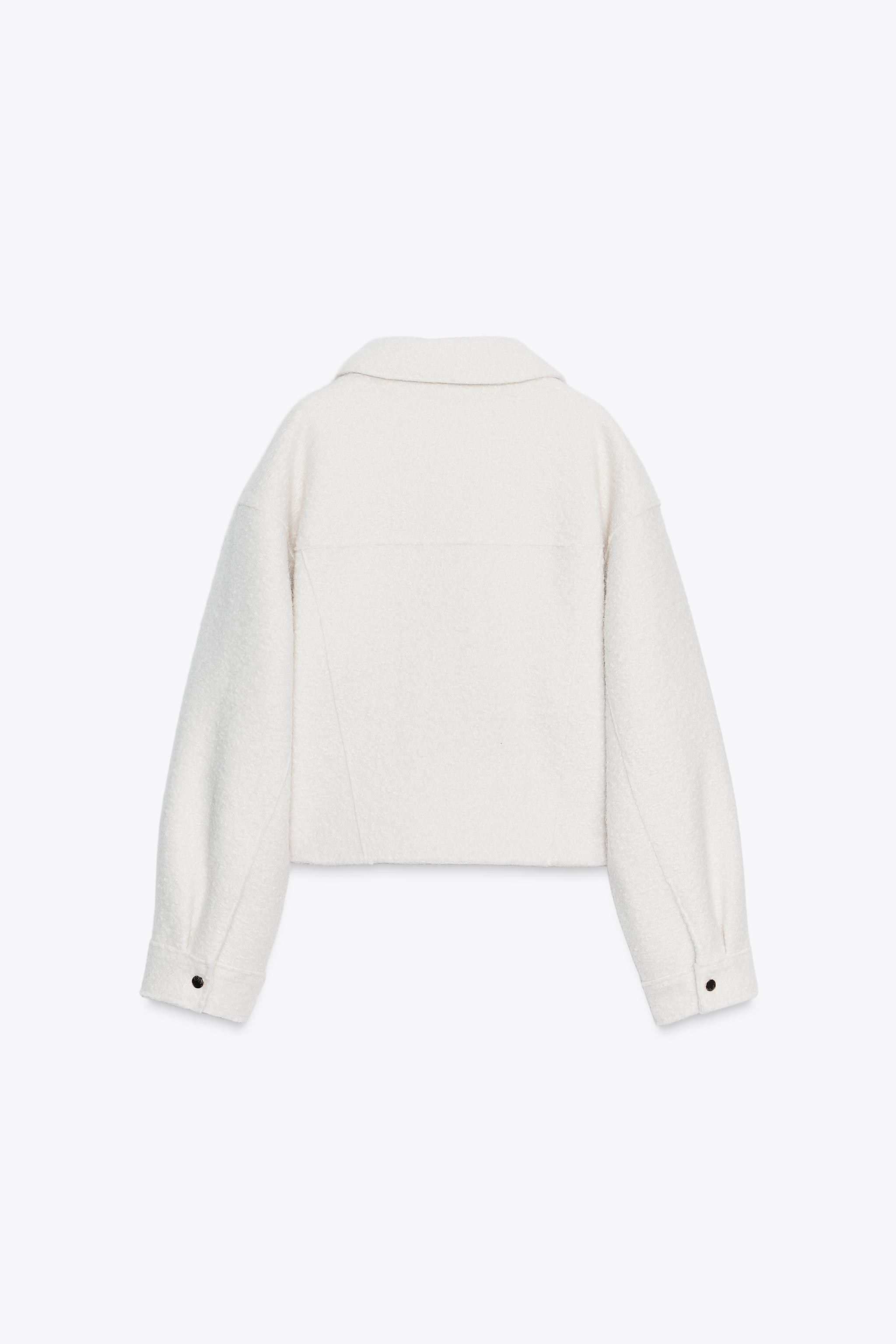 VESTE BOUCLETTE POCHES PLAQUÉES