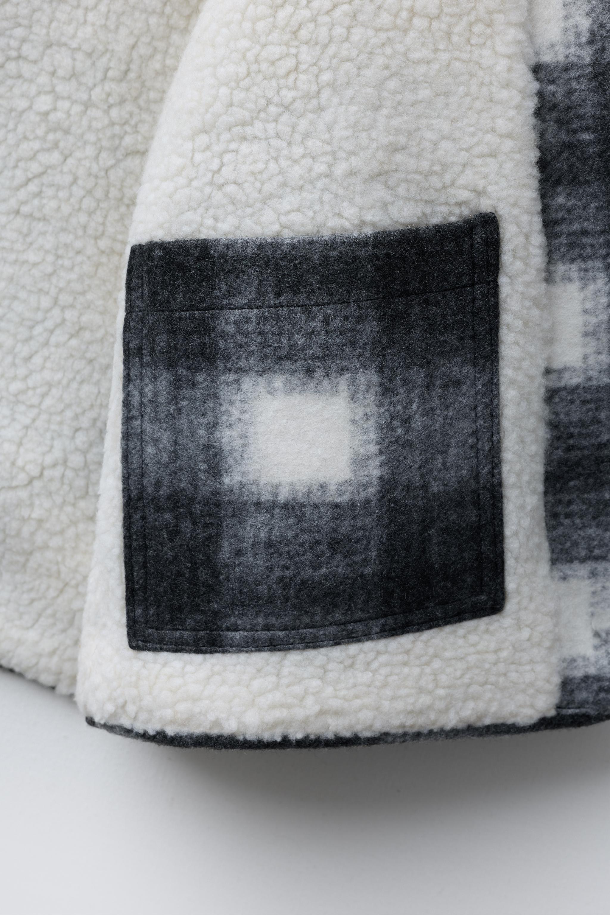 PLAID FLEECE COAT