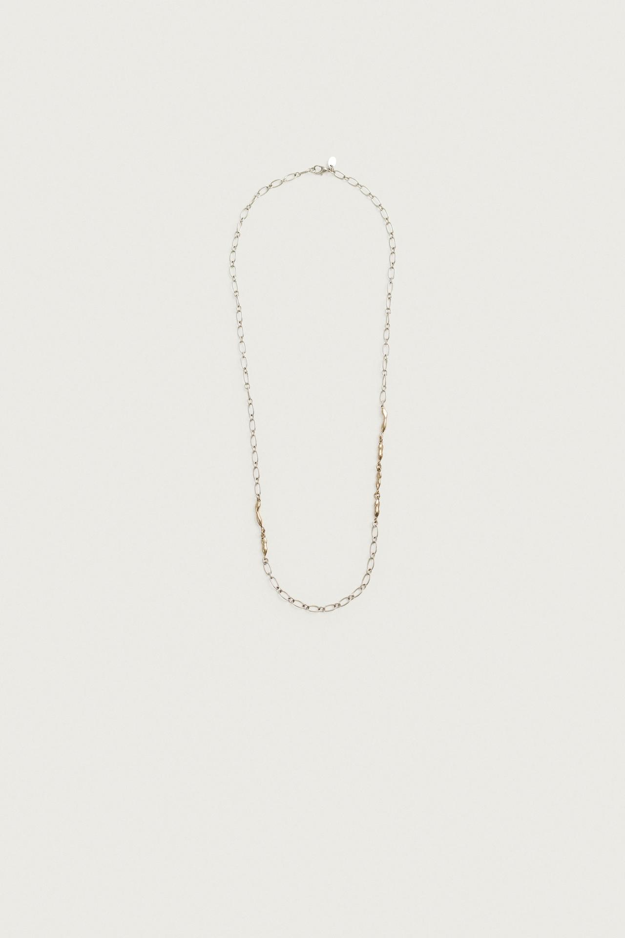 CONTRAST METALLIC LINK CHAIN — Silver
