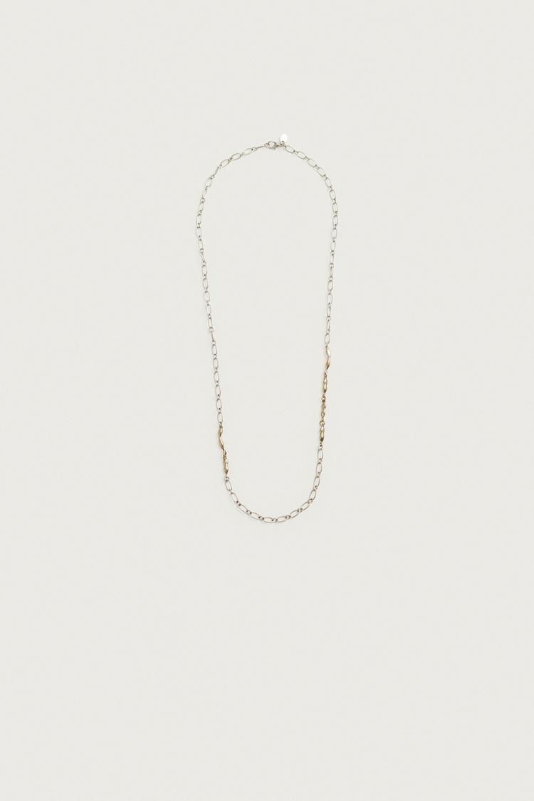CONTRAST METALLIC LINK CHAIN — Silver