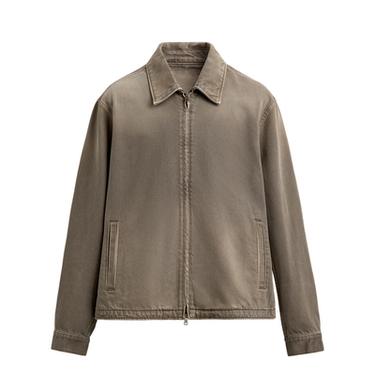 CAÇADORA DENIM REGULAR FIT CREMALLERA - Marró / talp de Zara