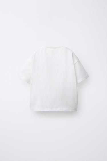T-SHIRT À INSCRIPTION IMPRIMÉE - Blanc de Zara - Image 1