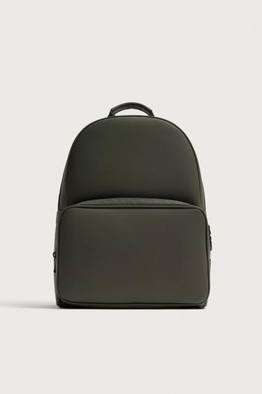 Zara TEXTURED BACKPACK - Khaki Green