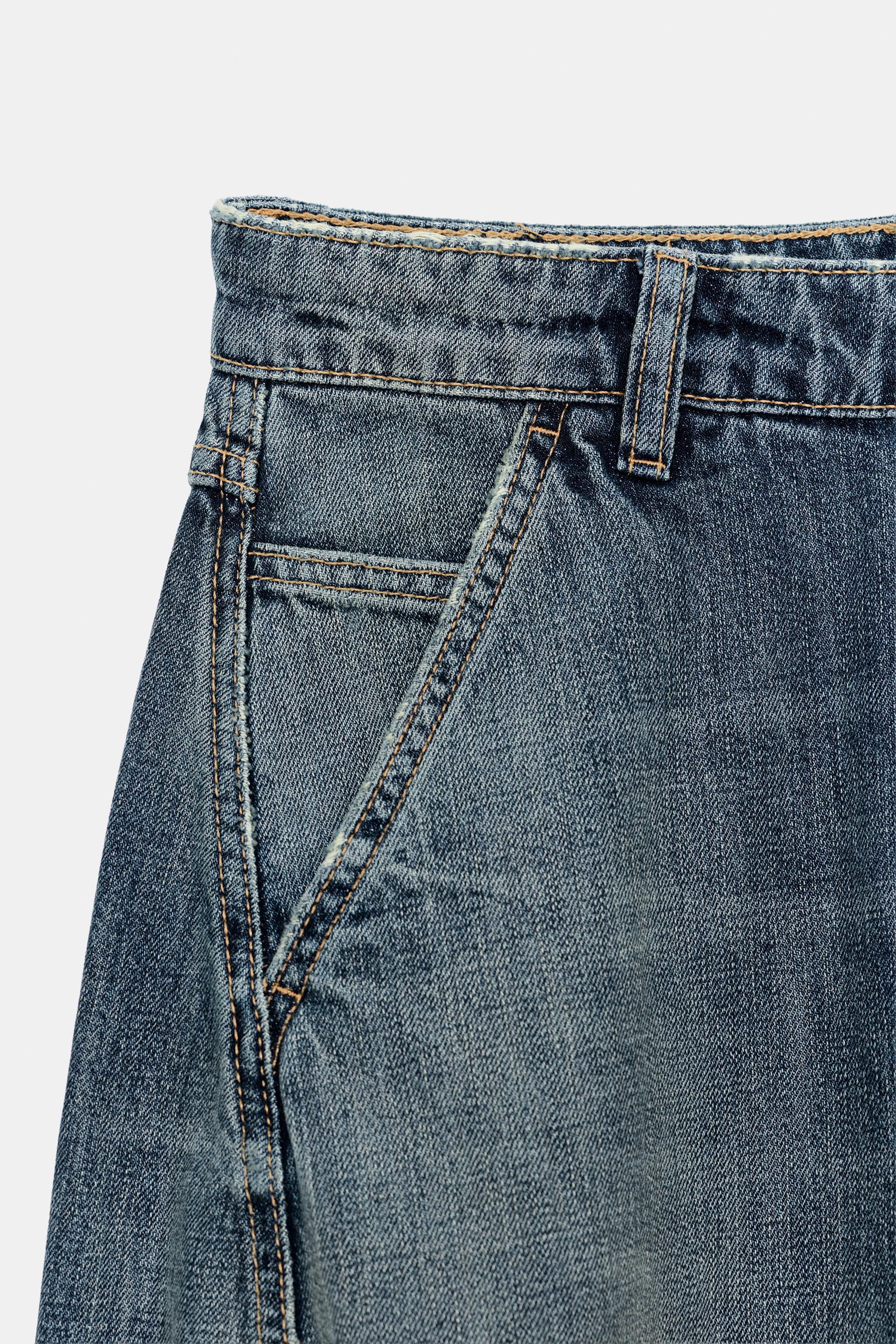 Женские джинсы Zara TRF MID-RISE BARREL CHINO JEANS — фото 10