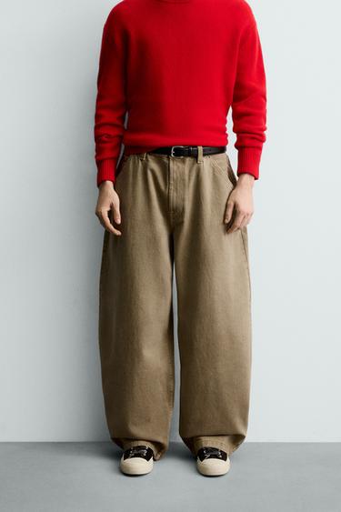 BALLOON FIT JEANS - Sand by Zara