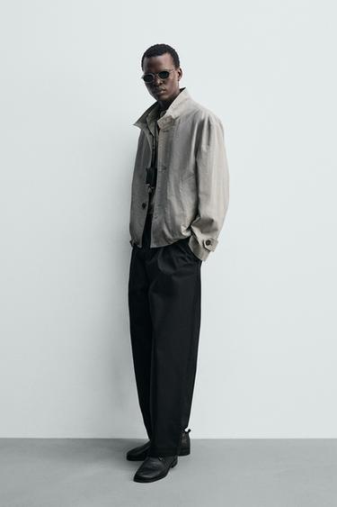 BLOUSON COUPE DÉCONTRACTÉE À CARREAUX TEXTURÉS - Gris de Zara - Image 3