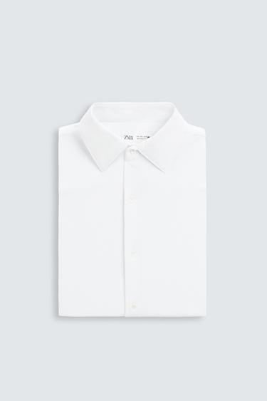 TEXTURED STRETCH SHIRT - White by Zara - Image 7