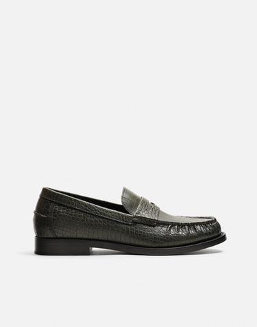 MOCASSIM COM GRAVAÇÃO DE CROCODILO - Verde da Zara
