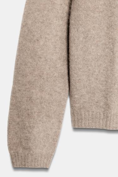 PULL EN LAINE ET CACHEMIRE À MANCHES LONGUES - Marron / Taupe de Zara - Image 4