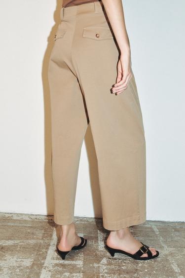 LOOSE BARREL TROUSERS - Light khaki by Zara - Image 2