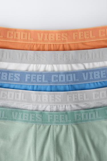 6-14 YEARS/ PACK OF FIVE TEXT BOXERS - Multicoloured by Zara - Image 1