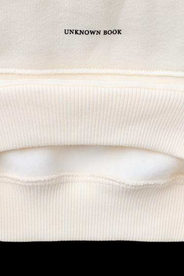 FLOCK TEXT PATCH SWEATSHIRT - Ecru by Zara