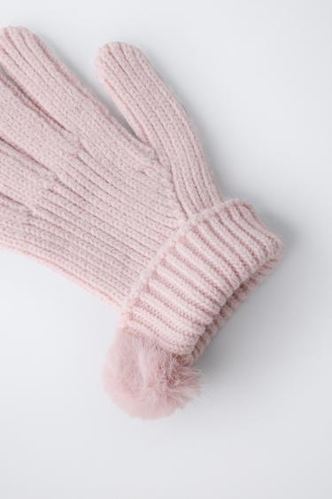 GANTS EN MAILLE À POMPON - Rose de Zara - Image 2