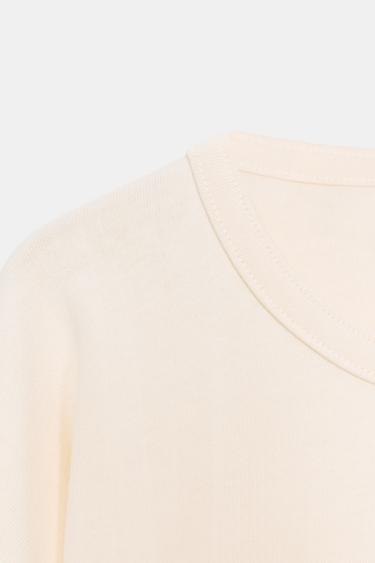 CAPE SLEEVE T-SHIRT - Butter by Zara - Image 7