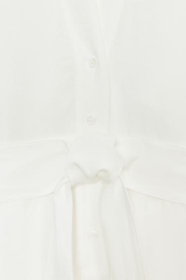 ROBE MI-LONGUE AVEC CEINTURE ZW COLLECTION - Blanc de Zara - Image 7