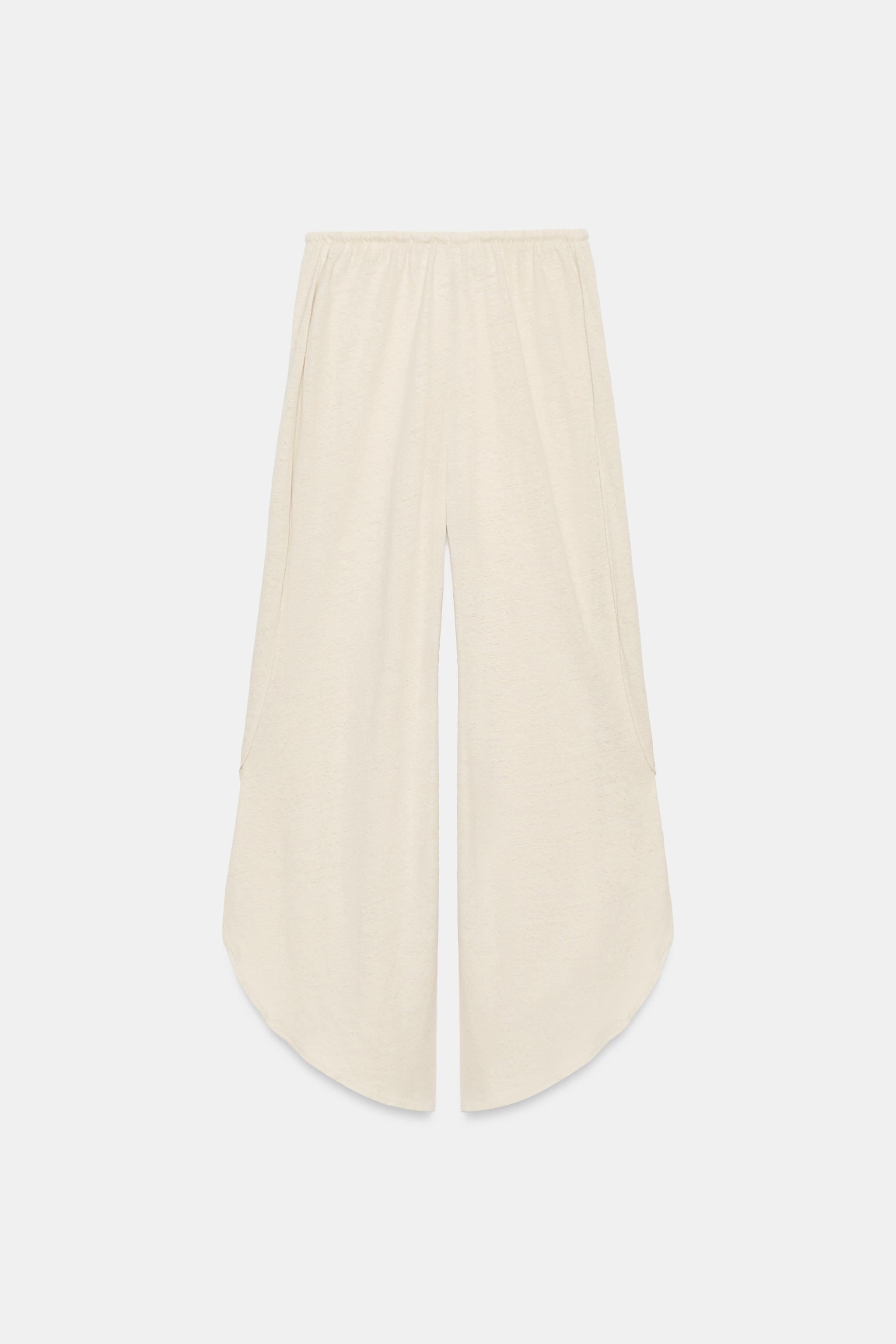 Zara YIRTMAÇLI KETEN PANTOLON görsel 5