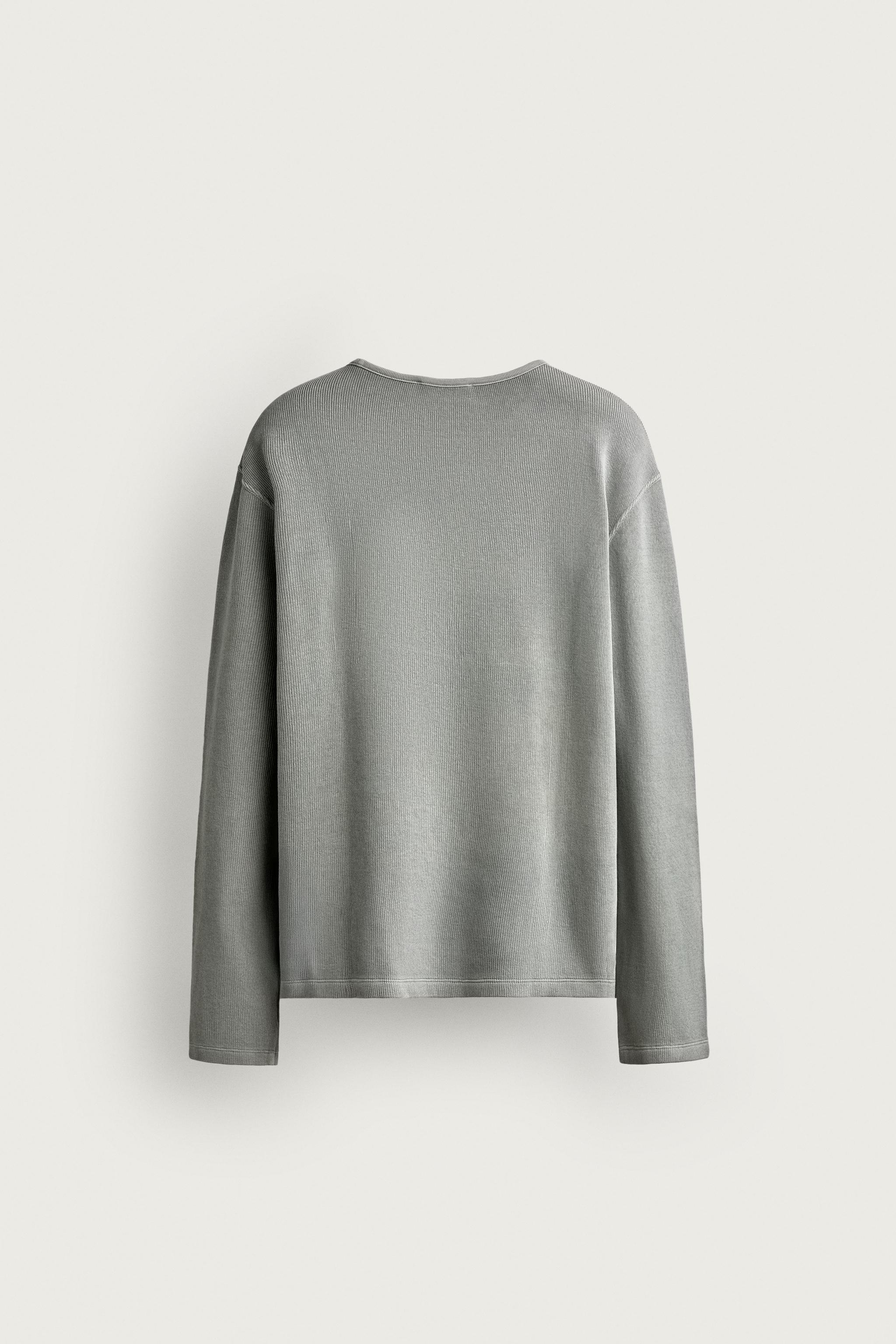 WASHED RIBBED SWEATSHIRT