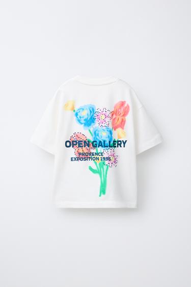 T-SHIRT IMPRIMÉ - Blanc cassé de Zara - Image 1