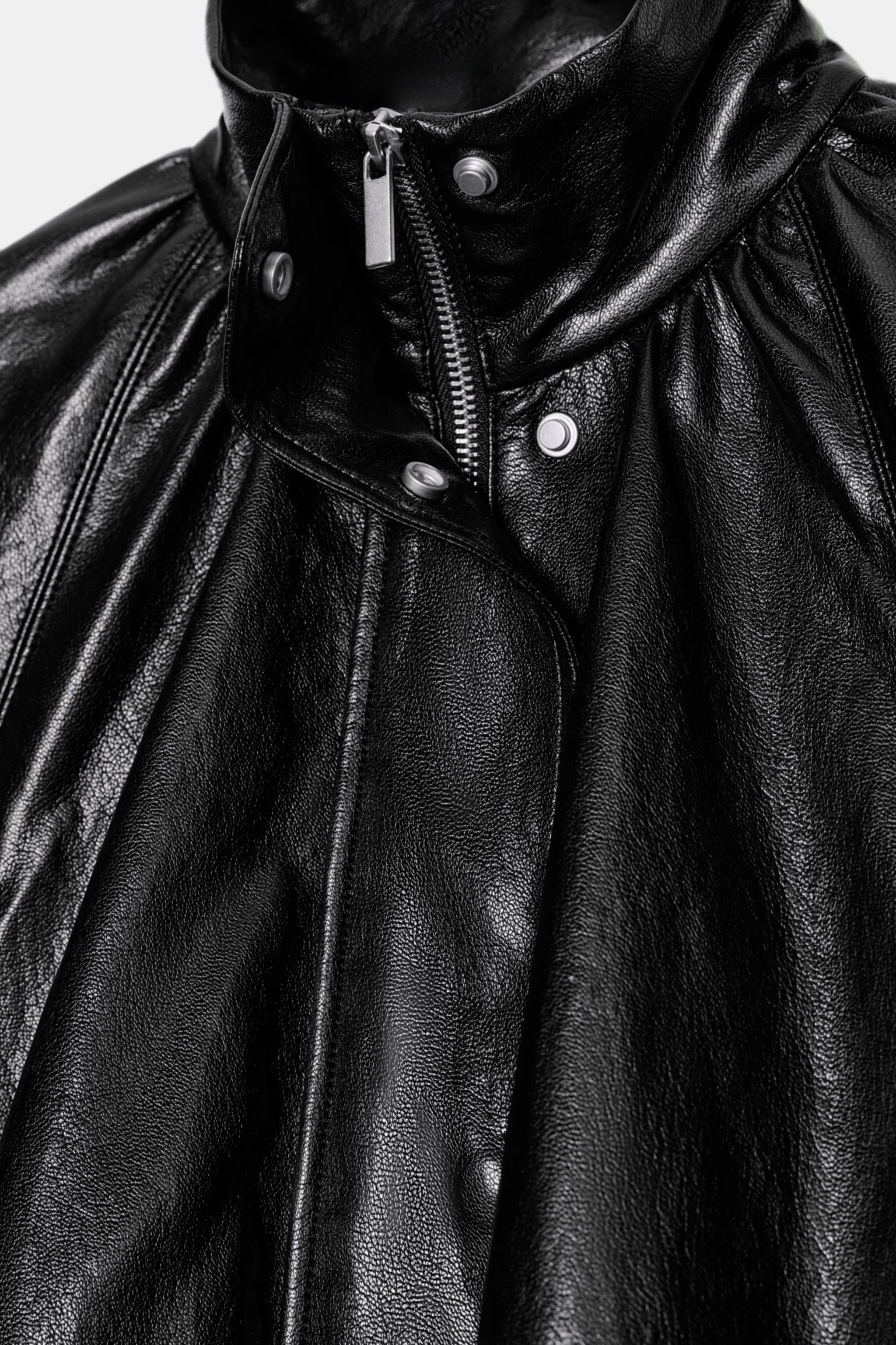 ZW COLLECTION FAUX LEATHER BOMBER JACKET