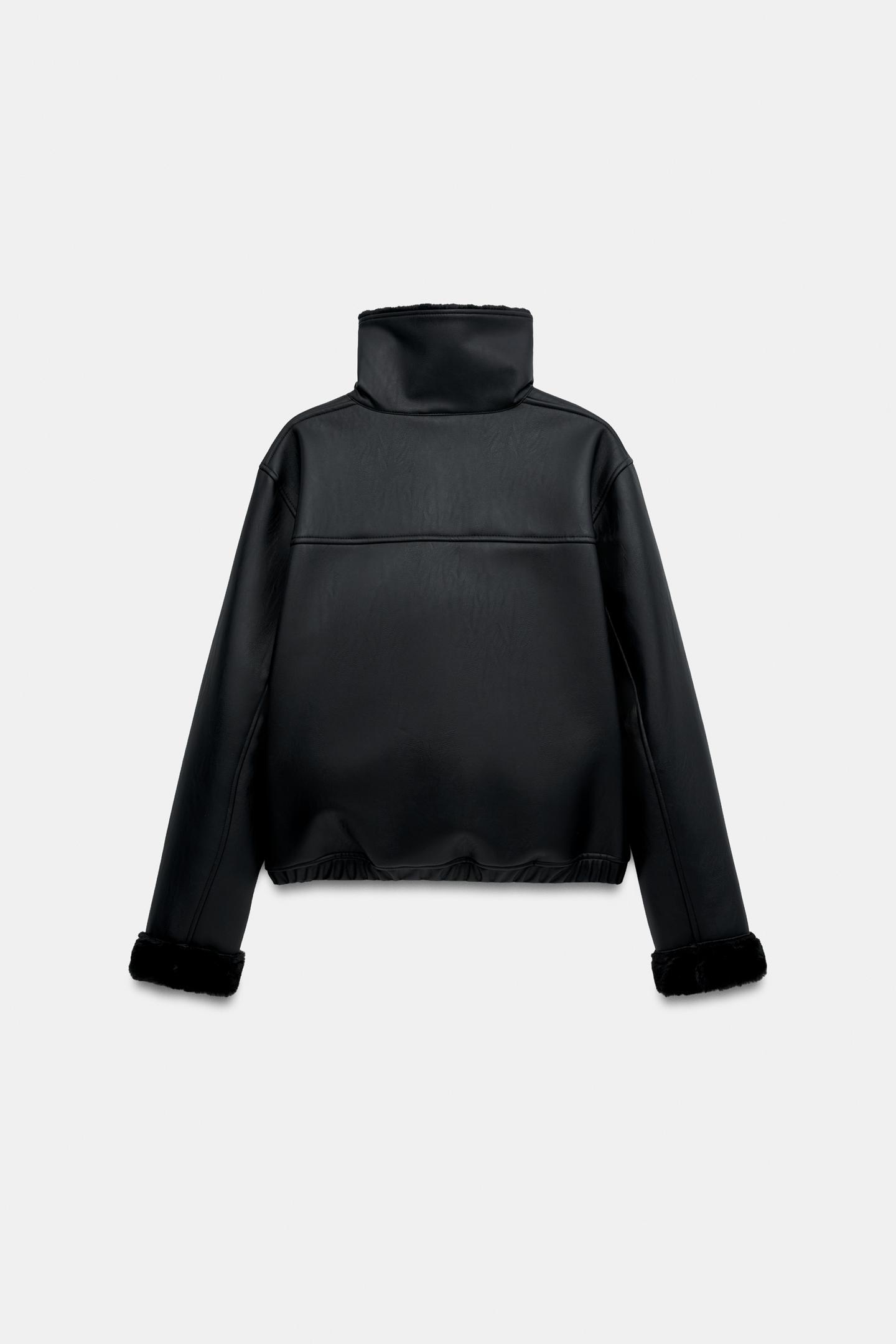 Женская куртка Zara Double-Sided, цвет: Чёрный — фото 8