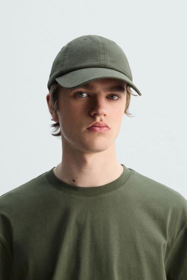 GORRA ALGODÓN LAVADO - Khaki de Zara - Imagen 0