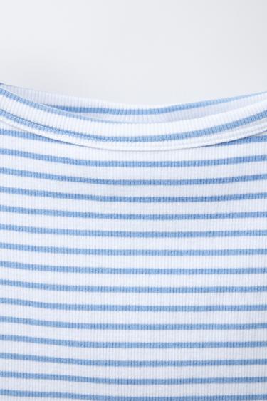 STRIPED RIB TOP - Sky blue by Zara - Image 2