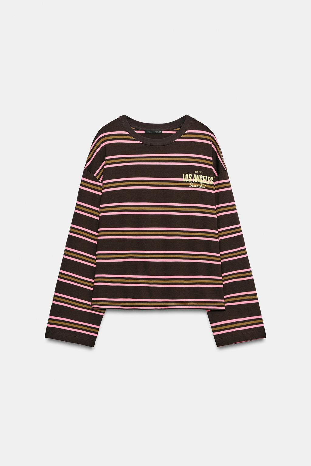 STRIPED SLOGAN T-SHIRT