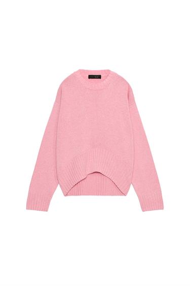 JERSEY PUNTO BAJO ASIMÉTRICO - Rosa de Zara