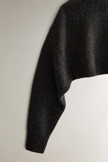 CASHMERE CROP TOP - Dark grey by Zara - Image 2