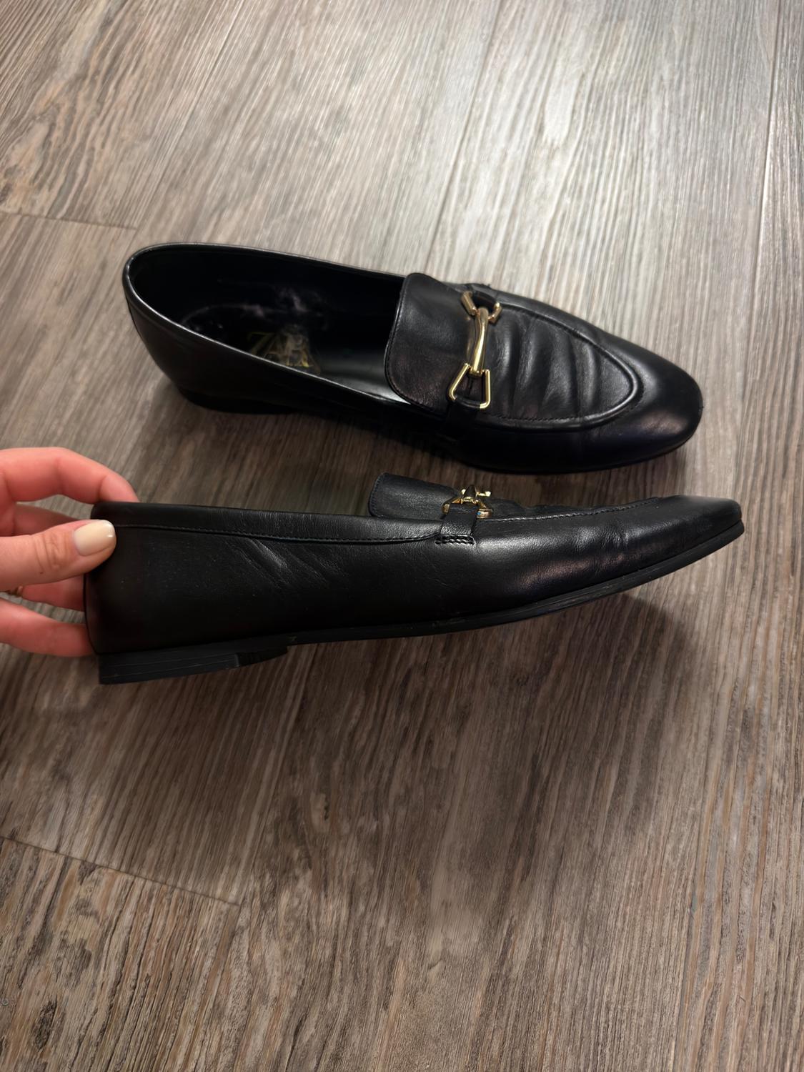 LEATHER FLAT SHOES - Image 3