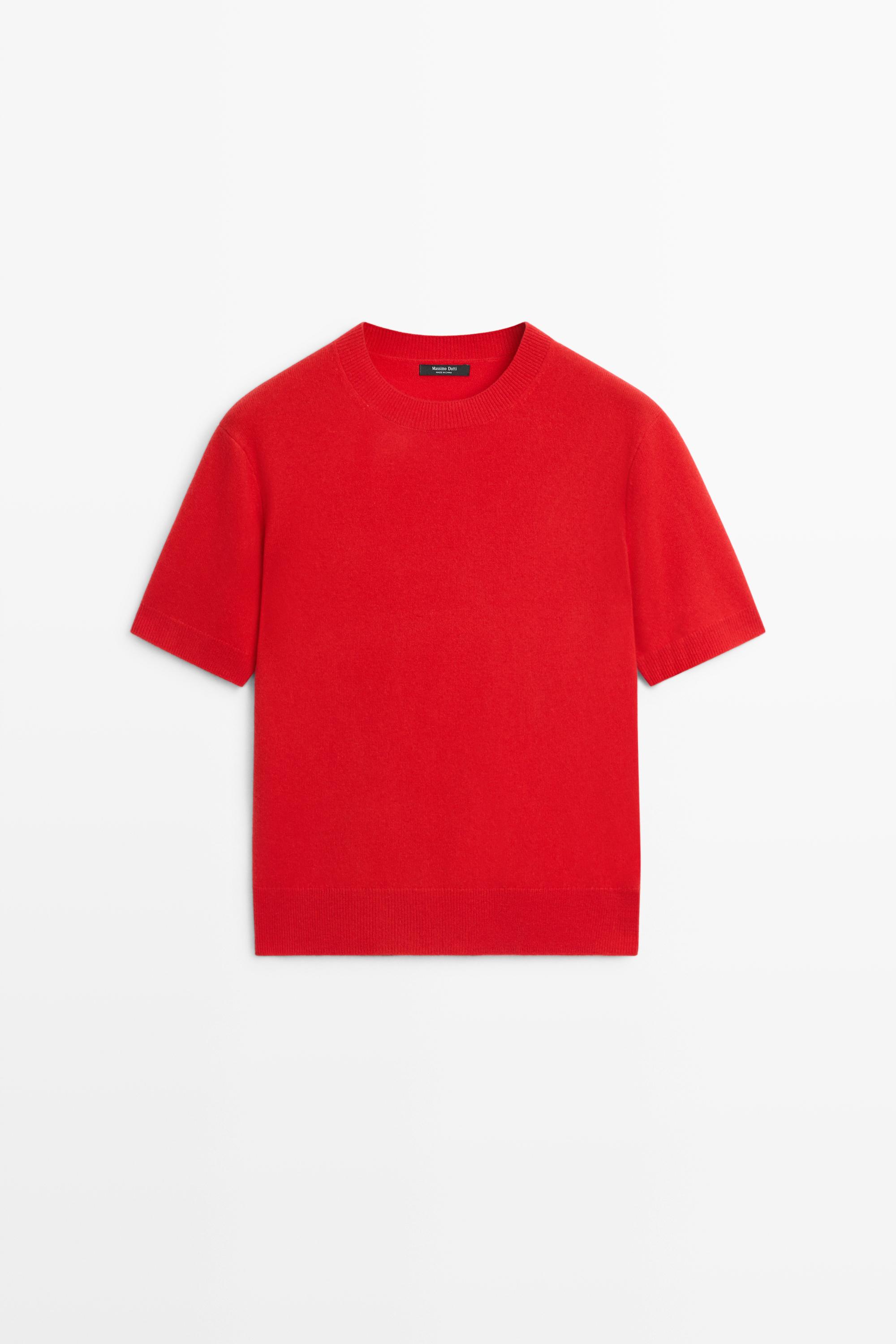 Pull en maille manches courtes mélange de laine