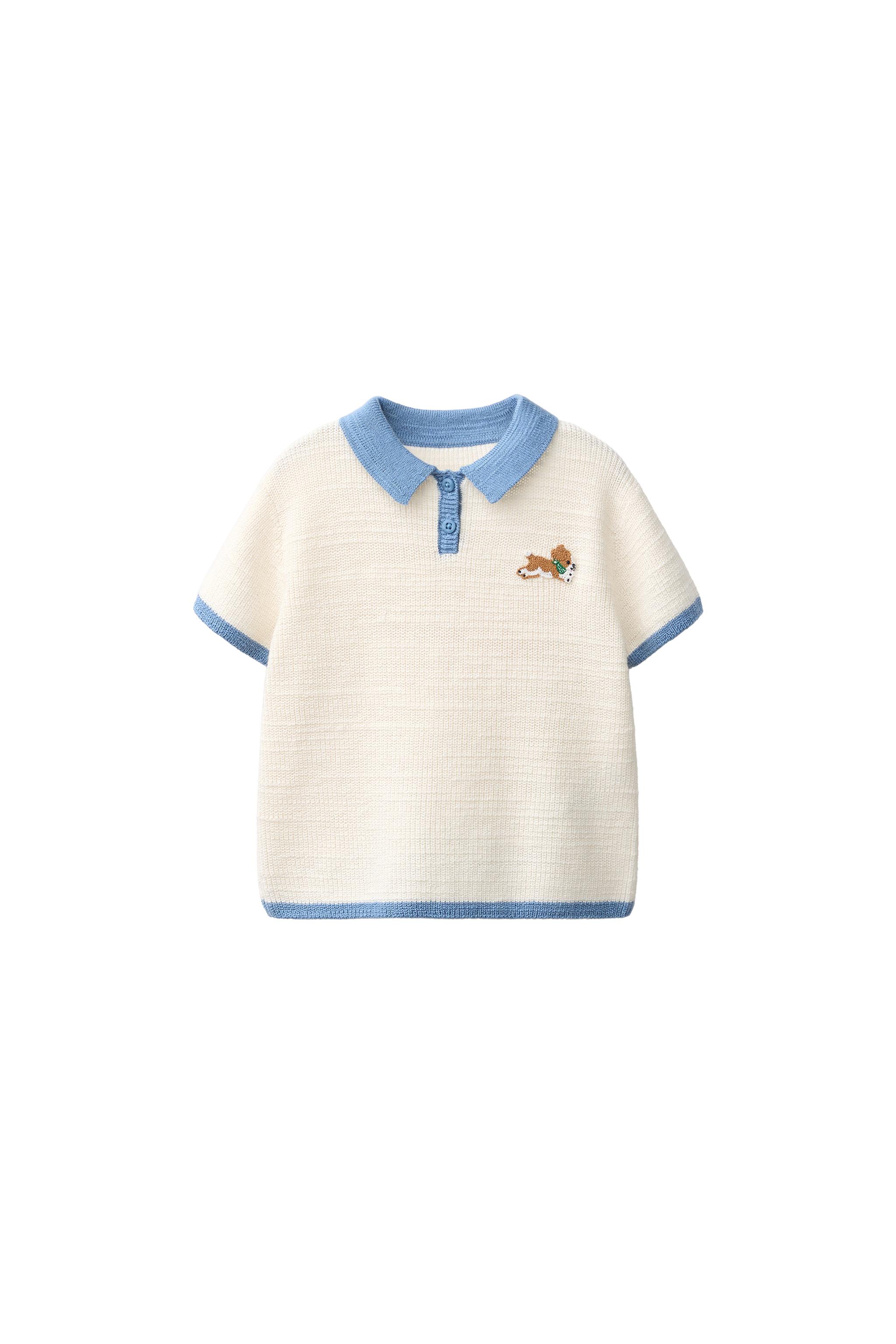 EMBROIDERED DOG KNIT POLO - Ecru | ZARA Canada