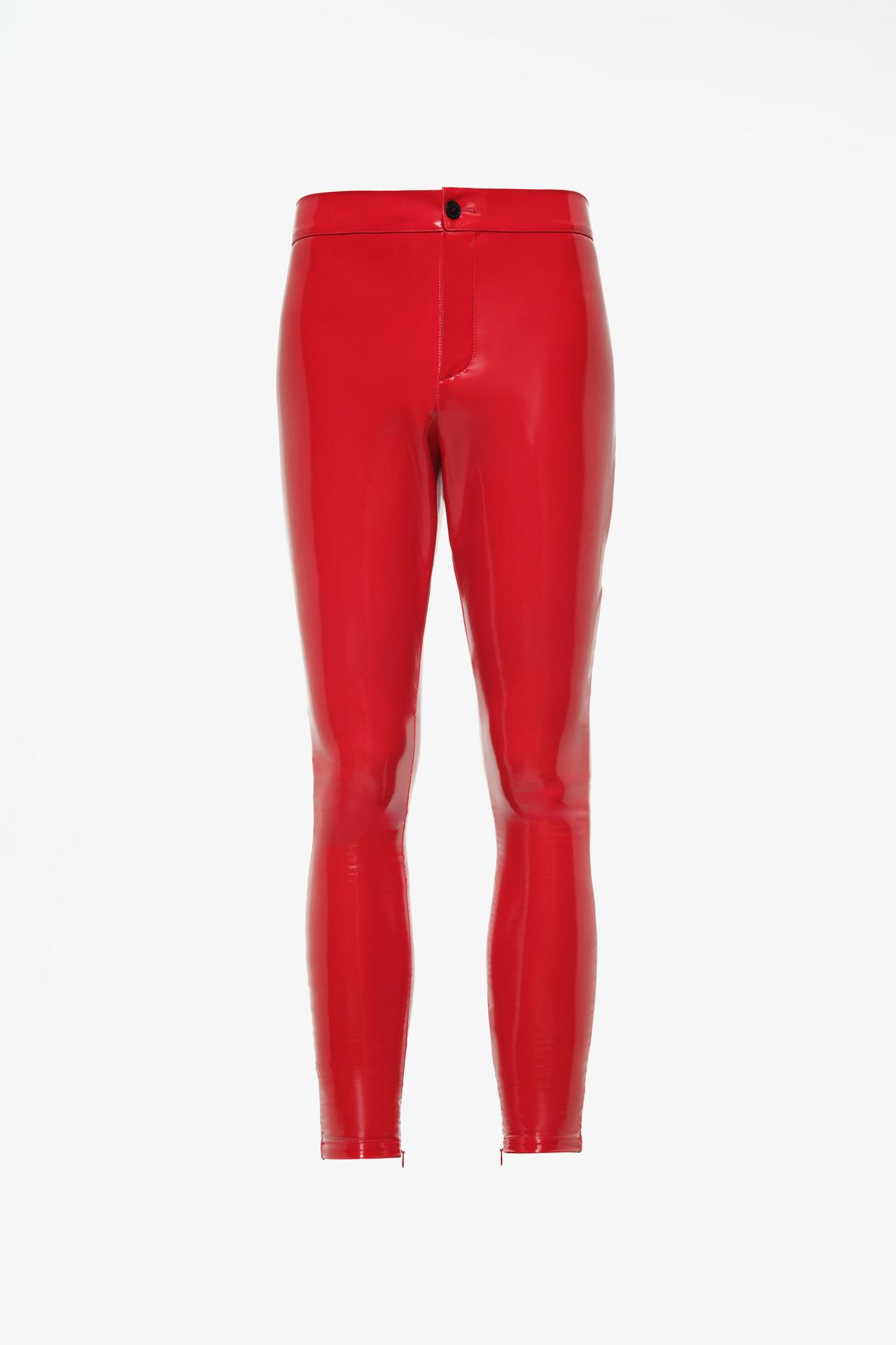 LIMITED EDITION VINYL SKINNY FIT PANTS — Red