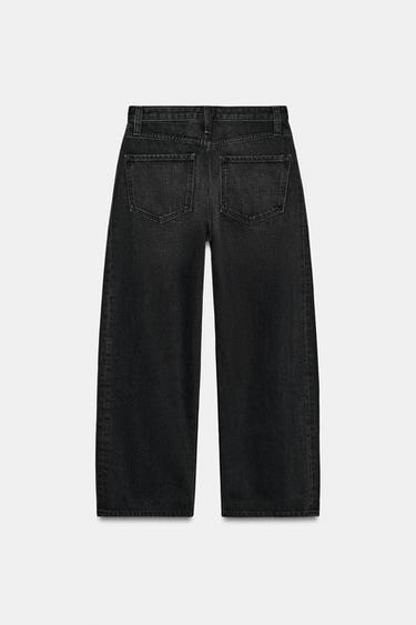 ZW COLLECTION MID-RISE RELAXED ANKLE JEANS - Black by Zara - Image 1