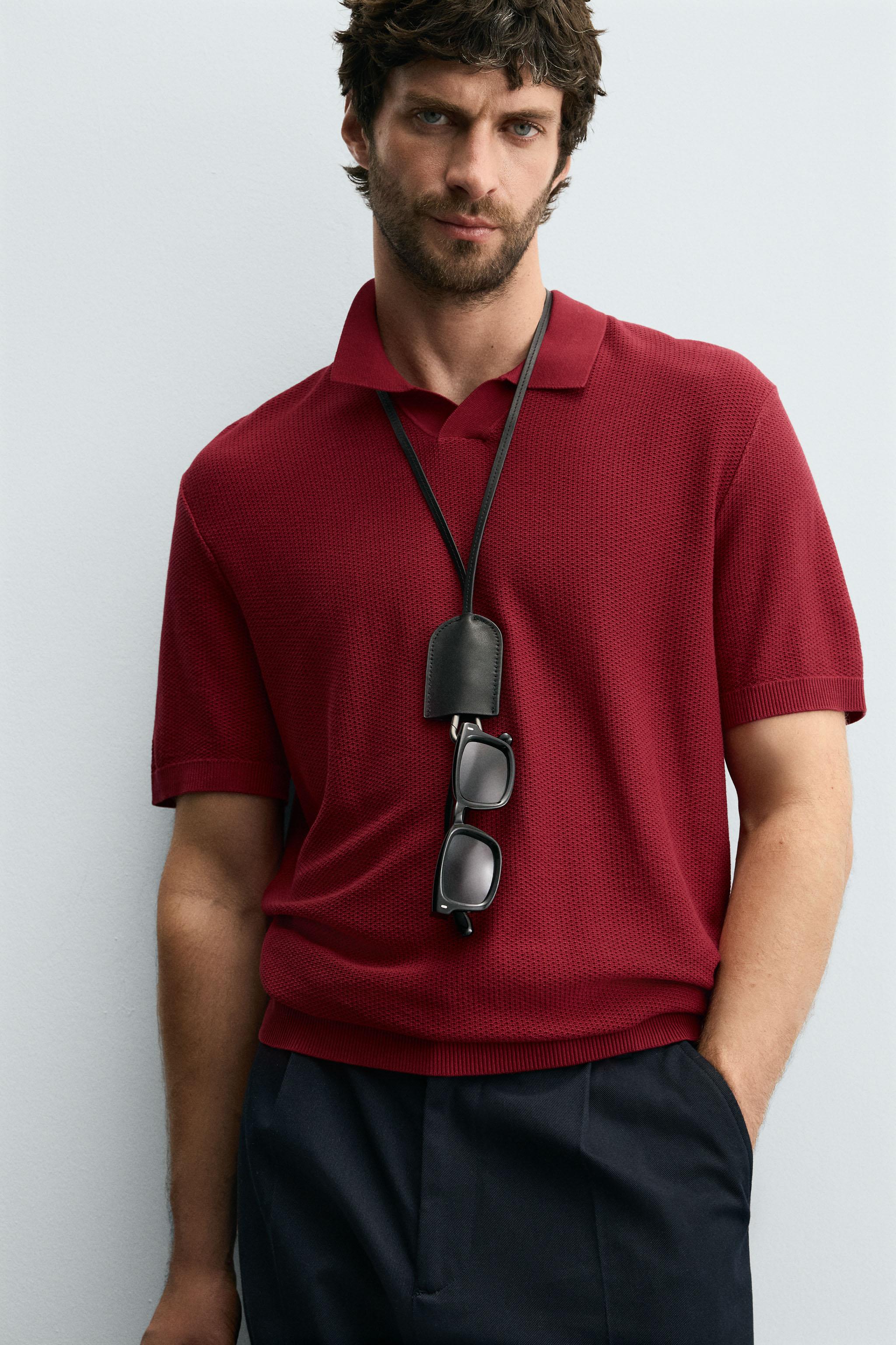 即日発送　新品タグ付　BEARD SHORT POLO KNIT SIZE1 黒 100% LINEN KNIT POLO SHIRT LIMITED EDITION - Black | ZARA