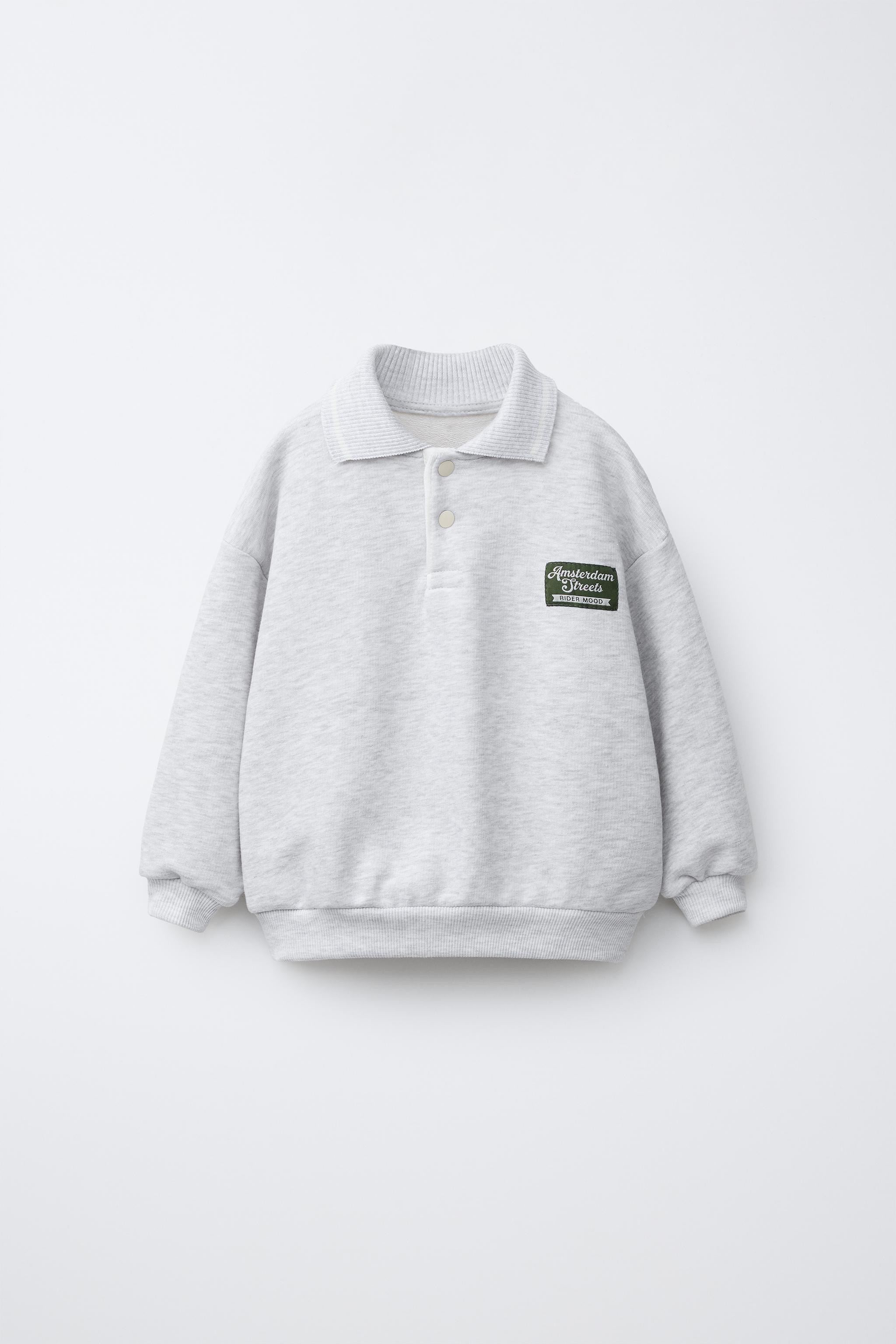 EMBROIDERED LABEL POLO SWEATSHIRT