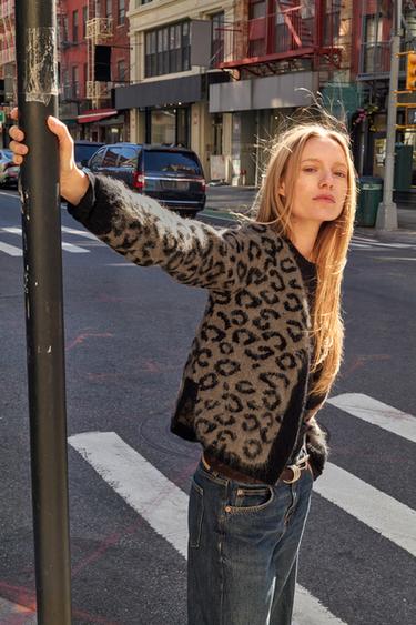 CHAQUETA PUNTO JACQUARD ANIMAL - Leopardo de Zara