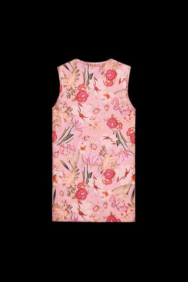 GESTRICKTES KLEID MIT BLUMENMUSTER - Bunt von Zara