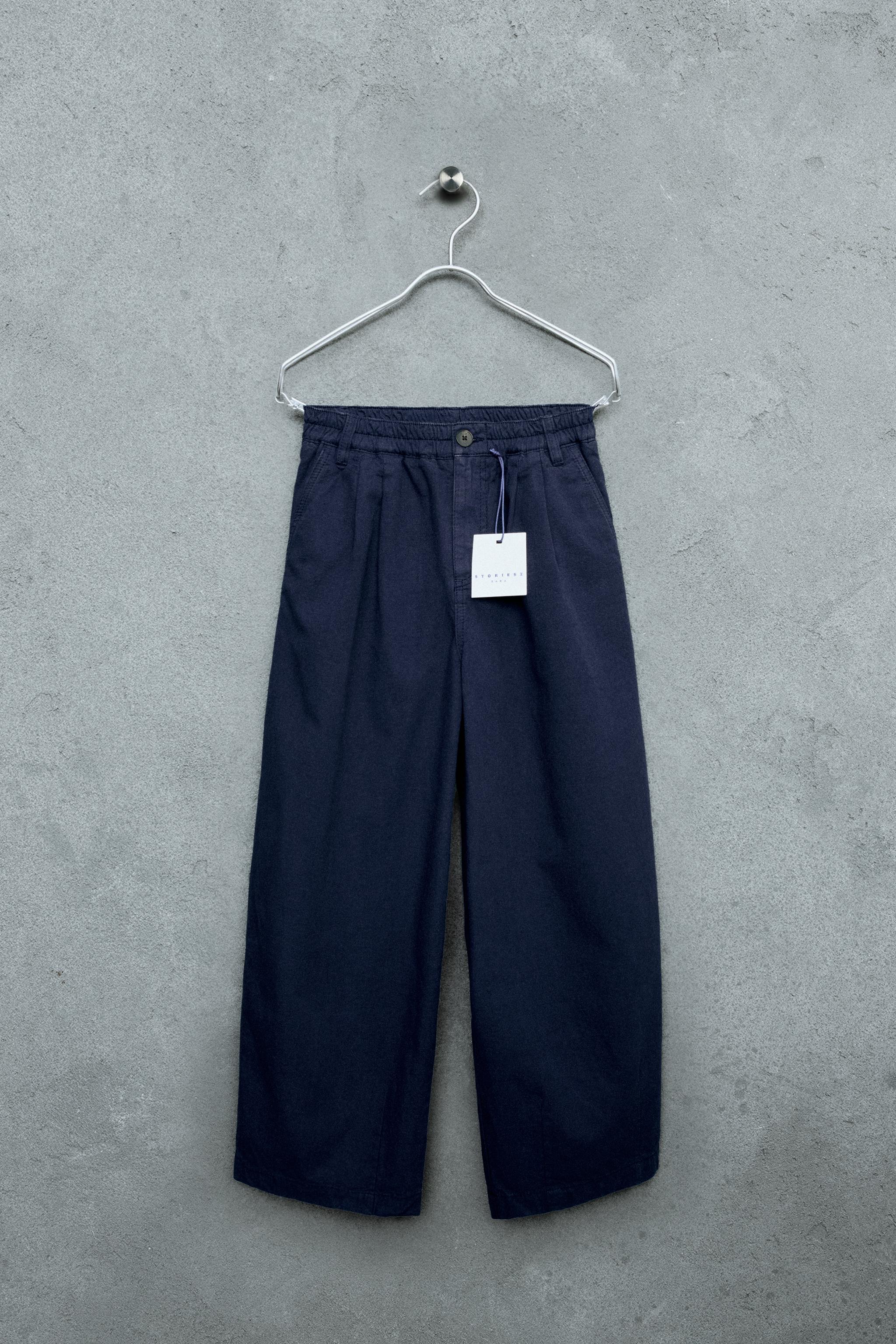 STORIESZ - PANTALON BAGGY À PINCES EN COTON ET LIN