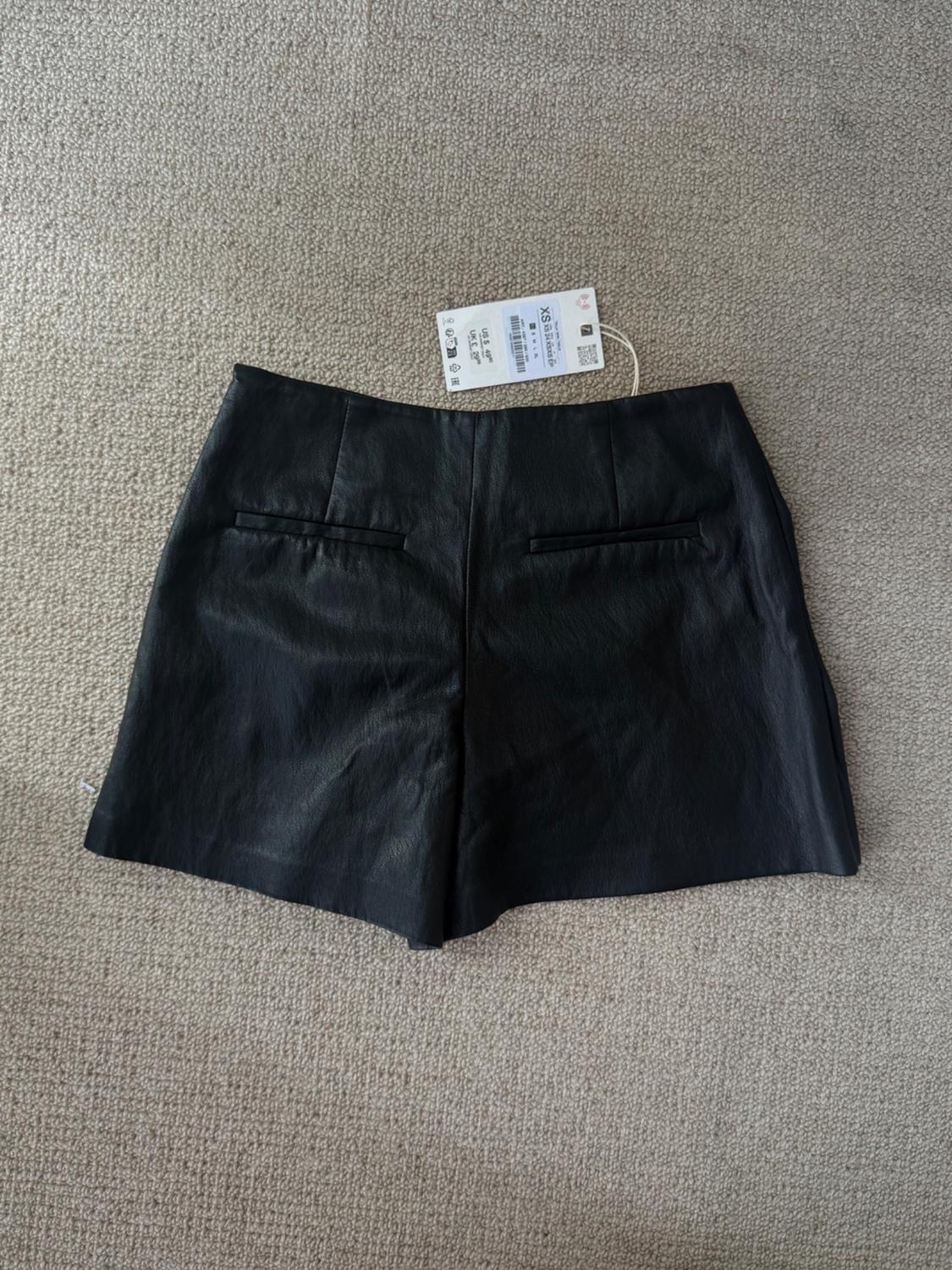 ZARA FAUX LEATHER DRAPE SKORT - Image 5