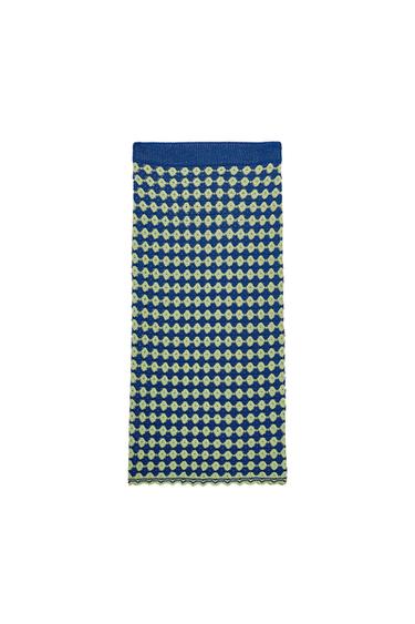 Zara STRUCTURED KNIT SKIRT - Blue / Green - Image 0