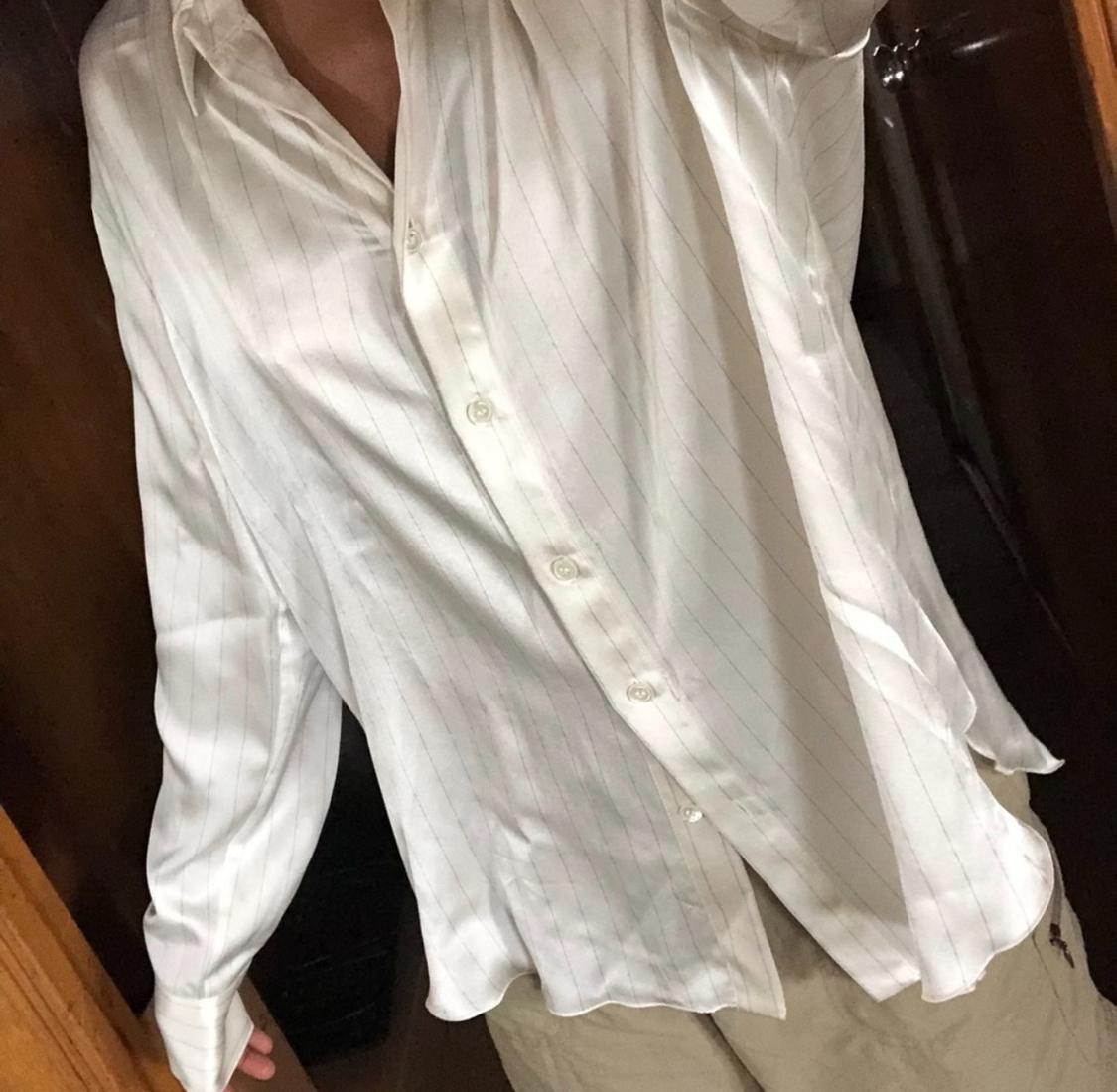 STRIPED SILK SHIRT ZW COLLECTION - Image 6