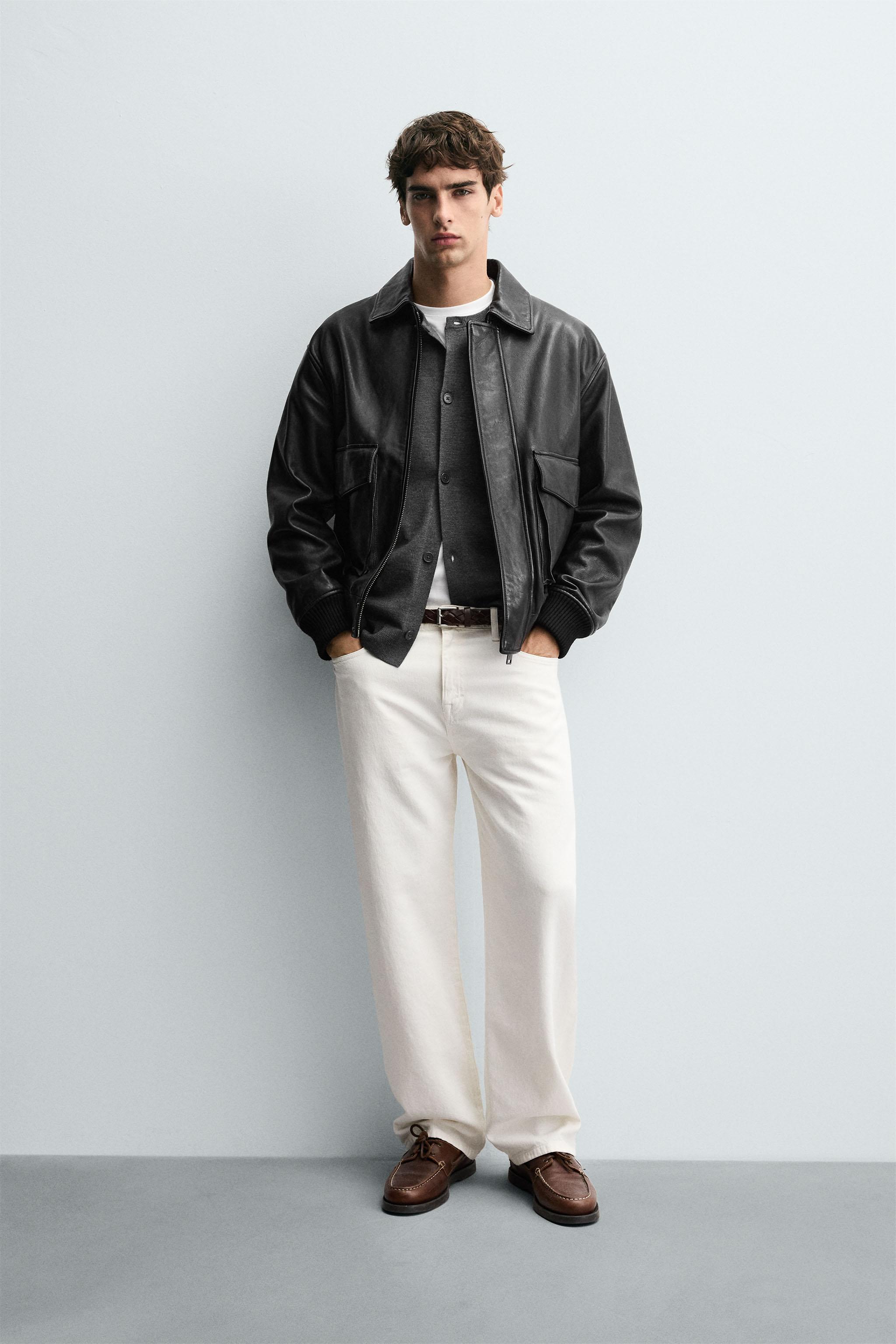 レザーポケットジャケット - ブラウン | ZARA Japan / 日本