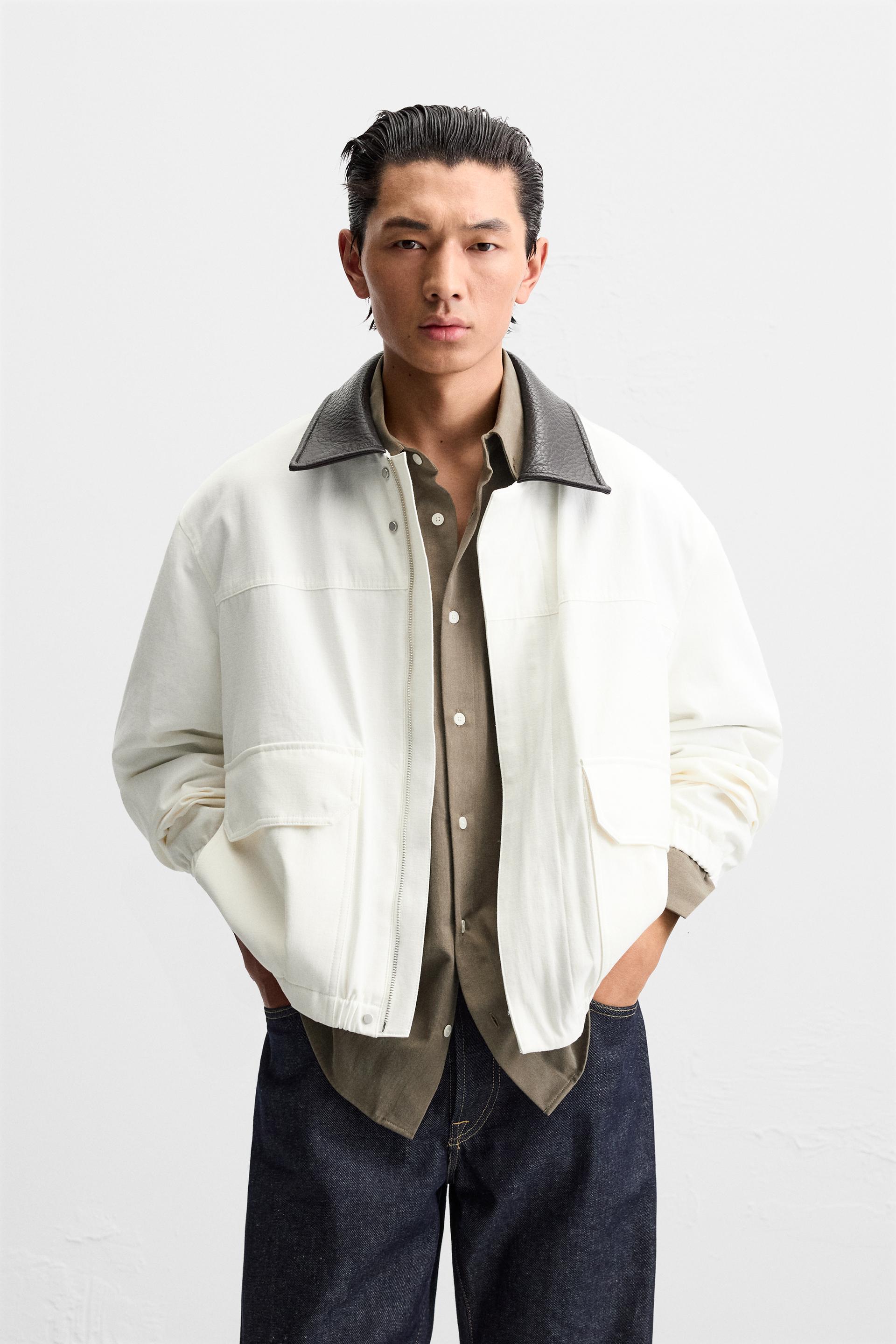 CONTRASTING COLLAR JACKET